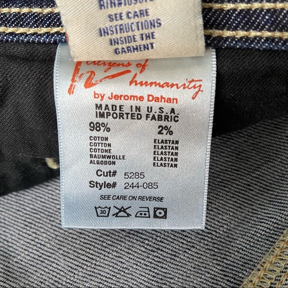 Citizens of Humanity COH Stretch Wide Leg Embroidery Cape Cod 244 Jeans - Picture 13 of 15